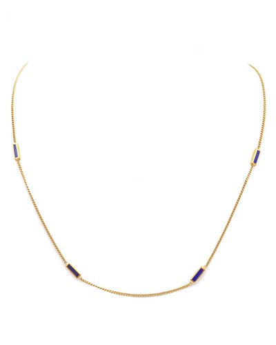 Collier lapis lazuli chaine - , en