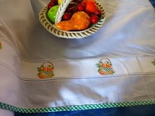 galon étagéres, rideaux =2mx0,54= frise fruits ,bords verts,vichy cuisine neuf