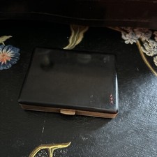 Poudrier métal doré et laque Chine Japon ANCIEN vers 1930 Paris powder box Japan