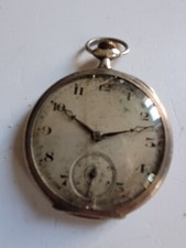 Ancienne Montre a Gousset  homme en ARGENT poinçon crabe 58 grammes etat  marche