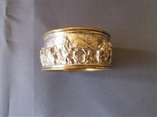 ROND DE SERVIETTE ETHNIQUE / TRIBAL Argent et cuivre