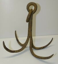 -JOLI GRAND CROCHET DE PUIT GRAPPIN  REMONTE SEAU FER FORGE XIXe ART POPULAIRE