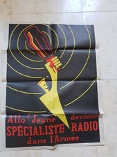 Affiche originale Allo Jeune Deviens SPECIALISTE RADIO dans l'Armée Maky 1950