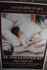 affiche  de peintre  de  galerie  de   FILLONNEAU de 1989