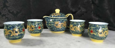 Service à Thé Chinois 6 pièces motifs dragons en porcelaine Asiatique
