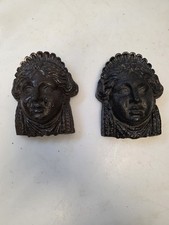 Ancienne paire de têtes en fonte XIXème