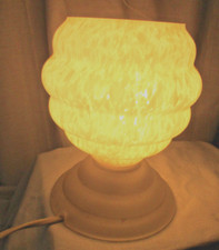 Lampe de chevet veilleuse globe ART DECO VERRE CLICHY   Support verre pressé