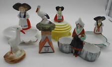 LOT DE 6 FIGURINES ALSACIENNE CENDRIER SALERON BOITE EN PORCELAINE ALLEMANDE