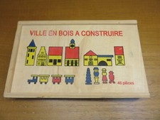JEU enfants Ville en bois à construire 46 pièces complet vers 1950 TBE