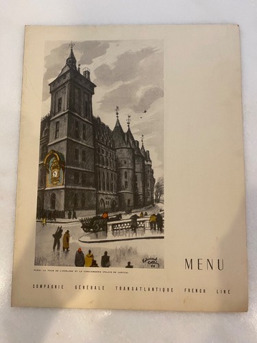 Ancien menu paquebot - , liberte