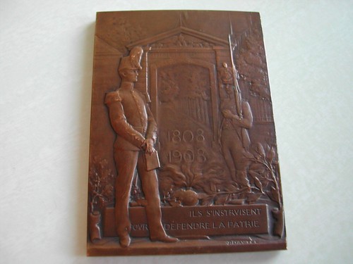 Plaque bronze centenaire ecole - plaque,