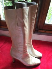 Bottes  GILLES vintage Cuir ivoire nacre  .t 38 ( M/)D