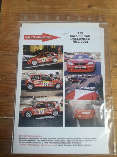 Decals ref 413 saxo kit - 1/18,