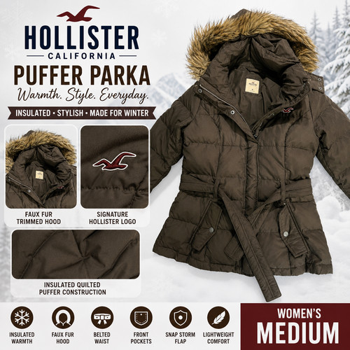 Hollister parka coat womens - hollister,
