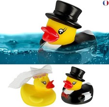 Canard de Bain pour Couple de mariés - Hauteur : 5 cm - Jaune - Jouet de Bain - 