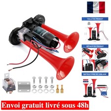 Kit Klaxon à Air Double Trompette avec Compresseur pour Camions et Autos 12V