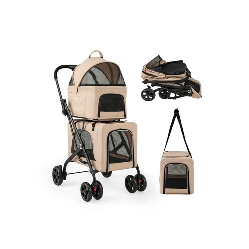 Poussette double pour animaux - pour,