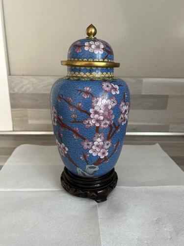 Cloisonne vase potiche pot - cloisonne,