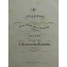 MENDELSSOHN Quatuor No 2 op 2 Piano Violon Alto Violoncelle ca1842