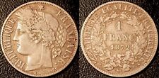 France - IIIème République - 1 franc Cérès 1872 K, Bordeaux TTB !! F.216/6