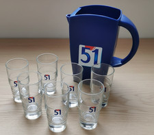 Lot Broc + 6 verres Pastis 51