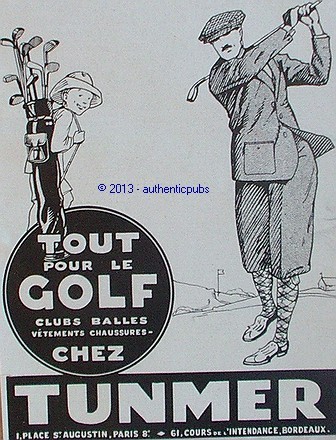 Publicite tunmer golf clubs - golf,