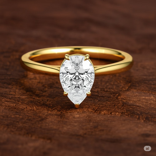 Bague diamant poire cvd - bague,