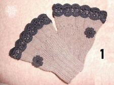 Mitaines manchettes bohèmes laine,mitaines dentelle crochet,cadeau femme.