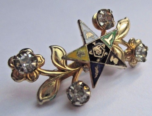 Ancienne broche couleur - , or