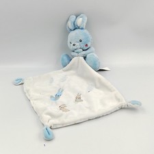 Doudou lapin bleu - , blanc