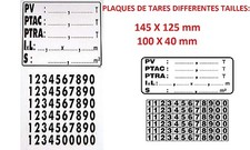 Plaque de tare adhésive différent format voiture utilitaire remorque camion auto