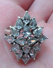 Imposante bague en argent massif et pierres oxyde de zirconium