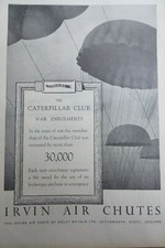 10/1945 PUB IRVING AIR CHUTE CATERPILLAR CLUB WAR ENROLMENTS 30000 ORIGINAL AD