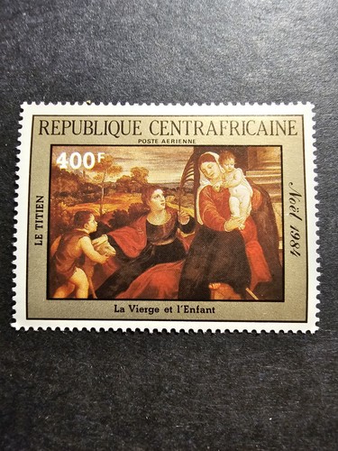 Timbre centrafrique tableaux - timbre,