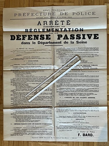 France ww2 affiche 70x55 paris - france,