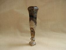 ANTIQUE FRENCH SOLID SILVER,AGATE STONE HANDLE WAX SEAL,LATE 19th CENTURY.