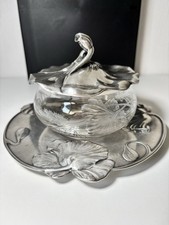 Rare Confiturier christofle Gallia Métal Argenté Art Nouveau Cristal Taillé !