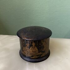 Boîte En Papier Mâche ET BOIS DORÉ Époque Napoléon III 