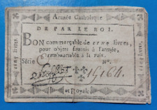 Révolution armée catholique et royale assignat bon de 5 cinq livres de Stofflet