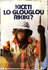 OMO Micro-Affiche Originale Pub Chimpanzé Pêcheur  "Kiceti Lo..." 1994 120x176cm