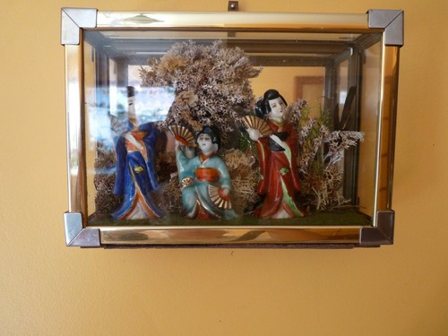 Cadre vitrine décor geisha - cadre,