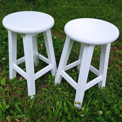 Paire tabourets blancs en - paire,
