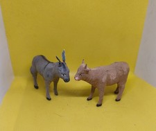 2 ancien santon crèche devineau taille 2 âne boeuf