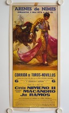 Affiche Corrida Arènes de NIMES 1976 NIMENO II - MACANDRO - RAMOS