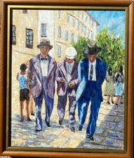 Tableau peinture Huile, Corse dans les rues de CORTE