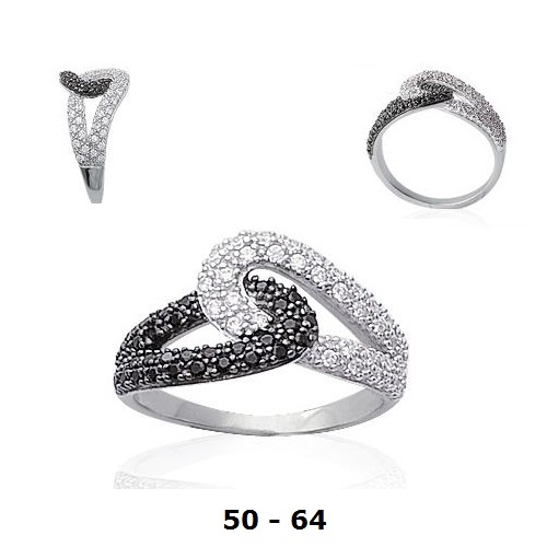 Bague rhodié t52 pavé - bague,