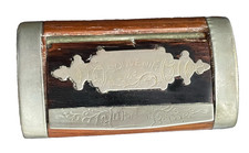 Tabatière boîte à priser Palissandre & métal La Bretonne gravée  'Souvenir'