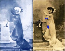 photo NEGATIF verre NU EROTIQUE  1900  / 9 x 14.5 cm / 210 /  risque sexy nude