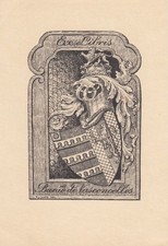 Exlibris Livre D'Art Radierung Fernand James Junod 1872-1953 Blason Vasconce