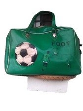 Sac de sport vintage années 70 vert Foot logo ballon
